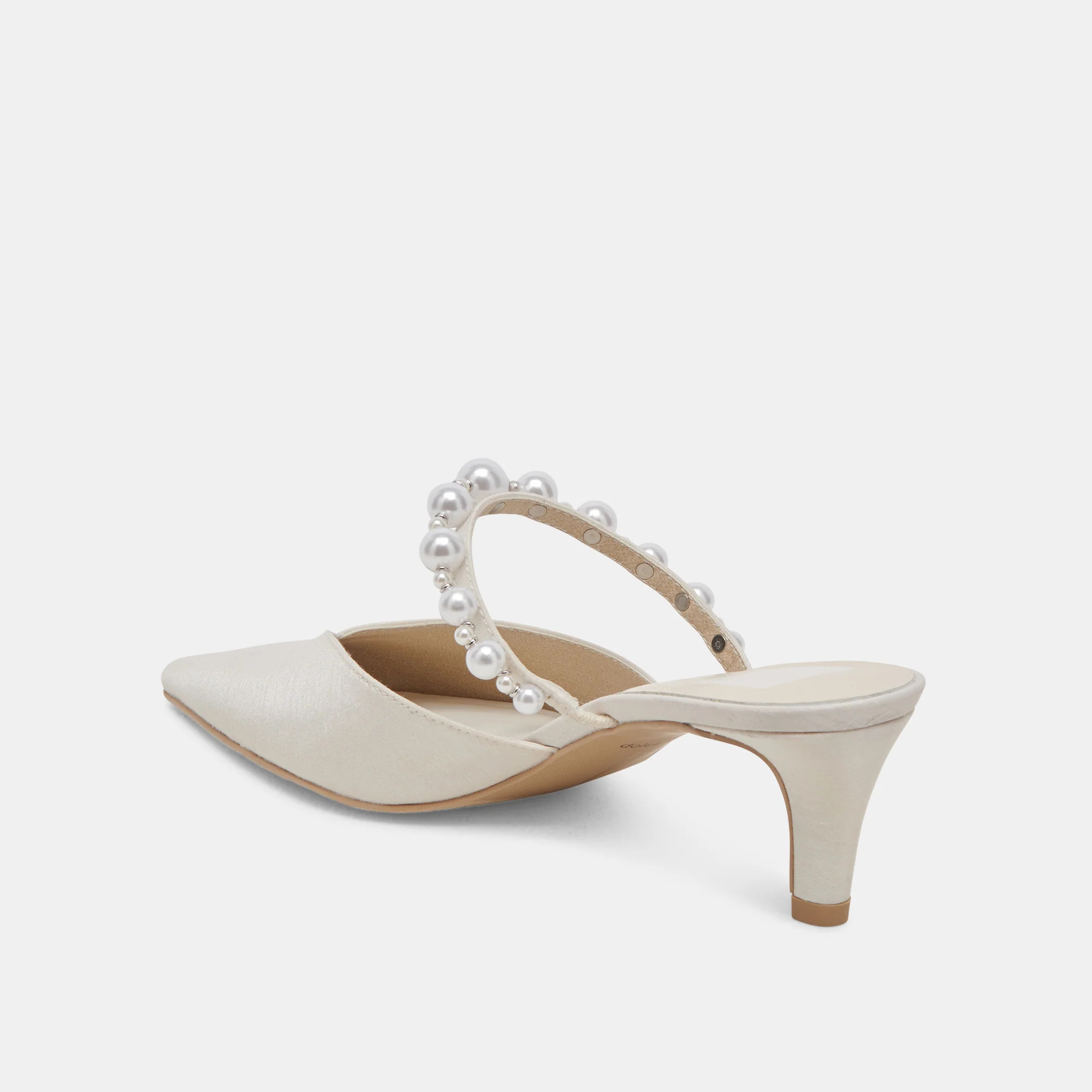 Kanika Pearl Mid Heels Vanilla Pearls | DolceVita.com