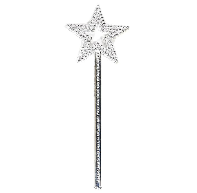 AKOAK Star Wand,13 Inches Silver Fairy Princess Angel Wand | Amazon (US)