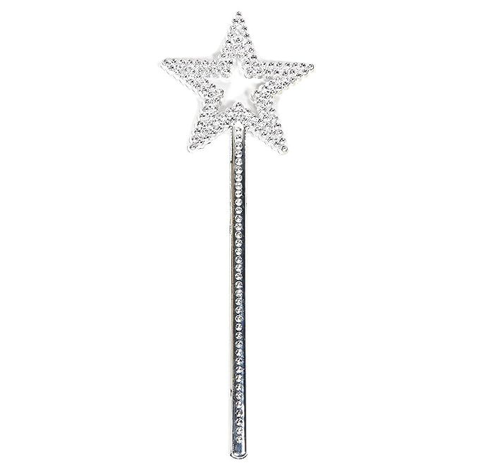 AKOAK Star Wand,13 Inches Silver Fairy Princess Angel Wand | Amazon (US)