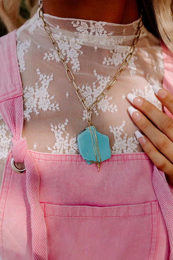 Artfully Done Semi Precious Necklace In Turquoise | Impressions Online Boutique