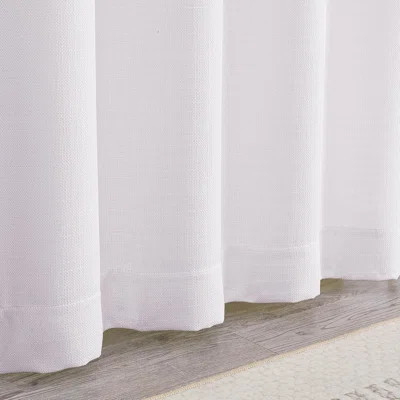 White Curtains 84 Inch Length 2 Panels Set, Faux Linen Textured Semi Sheer Light Filtering Soft Airy Privacy Farmhouse Curtain Drapes For Living Room | Wayfair North America