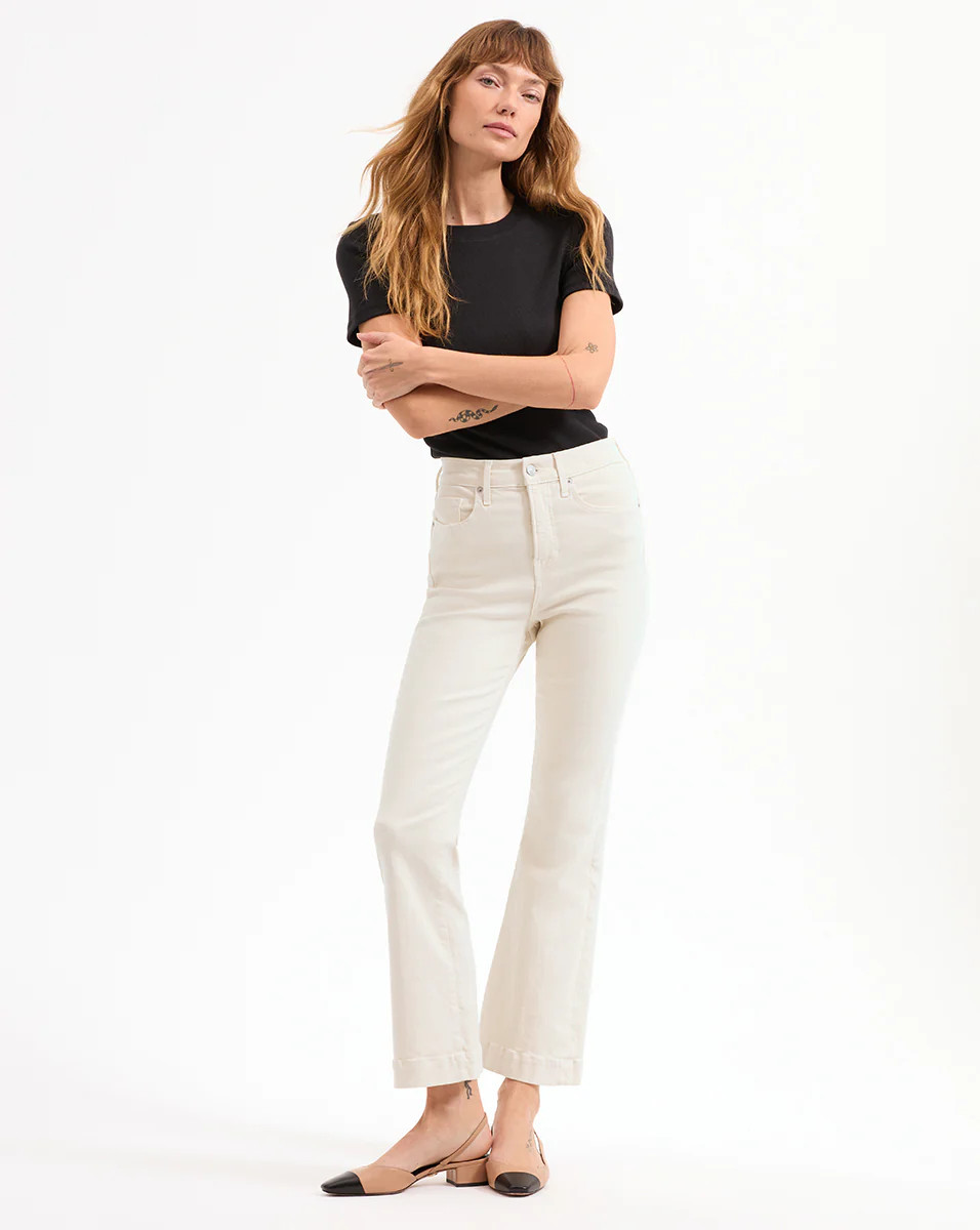 Carson Kick-Flare Jean in Ecru | Veronica Beard | Veronica Beard