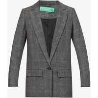 Houndstooth stretch-woven blazer | Selfridges