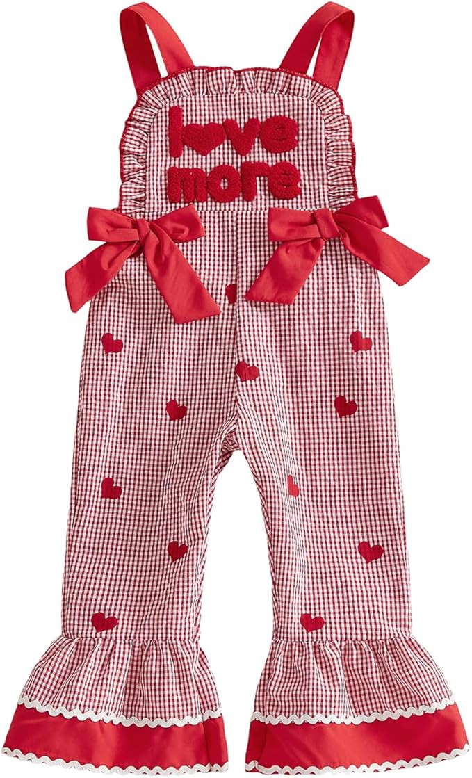 YINGISFITM Toddler Girl Overalls Baby Girl Birthday Outfit Sleeveless Bell-Bottom One Piece Rompe... | Amazon (US)