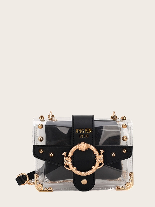 Studded Decor Clear Bag With Inner Pouch | SHEIN