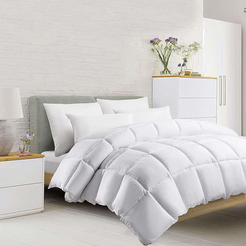 TEKAMON All Season Cal King Comforter Winter Warm Summer Soft Quilted Down Alternative Duvet Insert  | Amazon (US)