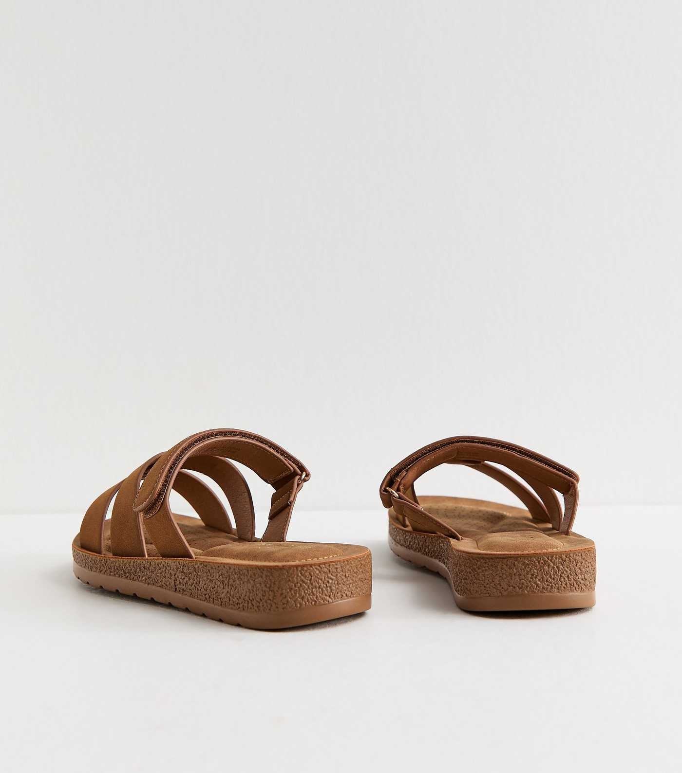 Extra Wide Fit Tan Faux Suede Twist Front Mule Sandals | New Look | New Look (UK)