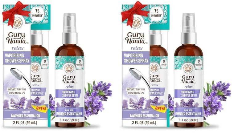 GuruNanda Relax Vaporizing Shower Spray, Natural Spa Mist & Room Spray with Lavender & Eucalyptus... | Amazon (US)