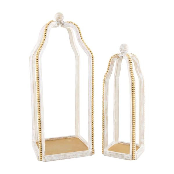 Gold beaded lantern set | Mud Pie (US)