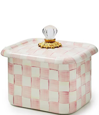 MacKenzie-Childs Check Enamel Glass Knob Recipe Box | Dillard's | Dillard's
