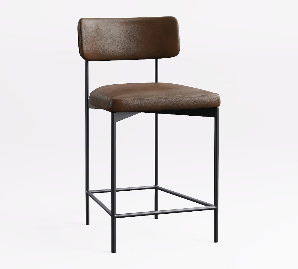 Maison Leather Bar & Counter Stools | Pottery Barn (US)