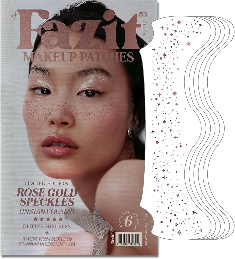 Fazit Makeup Patches - Rose Gold - Face Glitter Makeup Speckles - Glow Up Makeup Patches - Face G... | Amazon (US)
