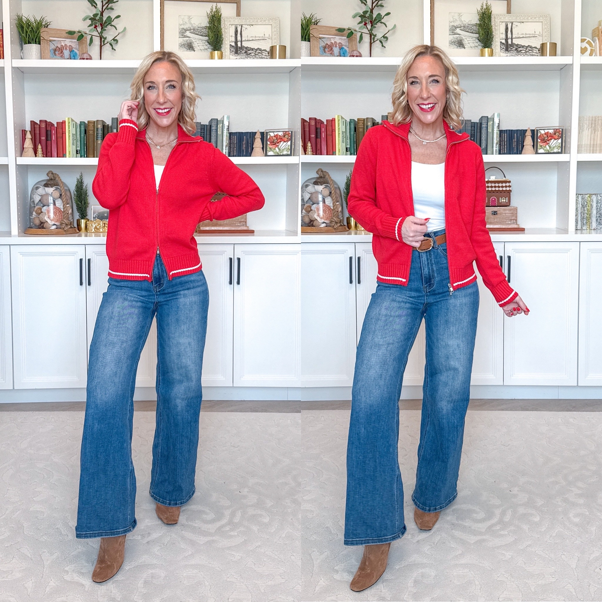 Walmart - 5 new sweaters -  * Wide Leg Jeans - size 25. 

Zip Front Sweater - size XS. $28. 2 colors.

 

#LTKSeasonal #LTKFindsUnder50 #LTKOver40