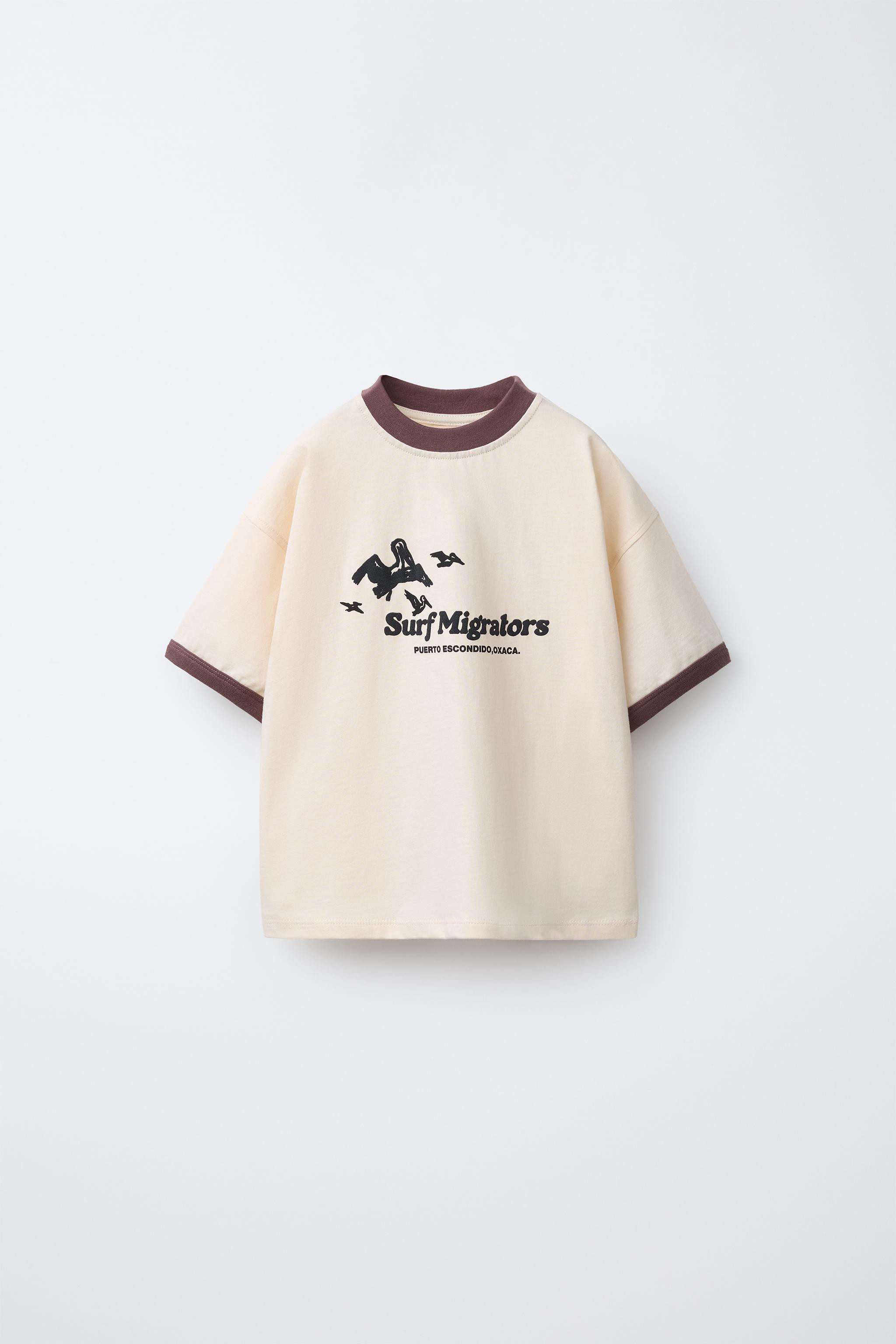 CONTRASTING TEXT PRINT T-SHIRT | Zara US