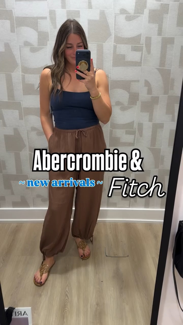 Abercrombie has some really great high quality pieces that are great staples // comment SHOP for links // and it’s on sale now with code WKNDREADY 🫶🏼 

| navy tank & brown pants came home with me 🤎 | 

#abercrombie #salealert #ltksalealert #springstyles #closetstaples @abercrombie