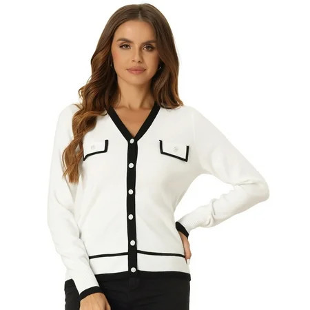 DARING DIVA Women s Button Knit Cardigan Christmas Sweater S White | Walmart (US)