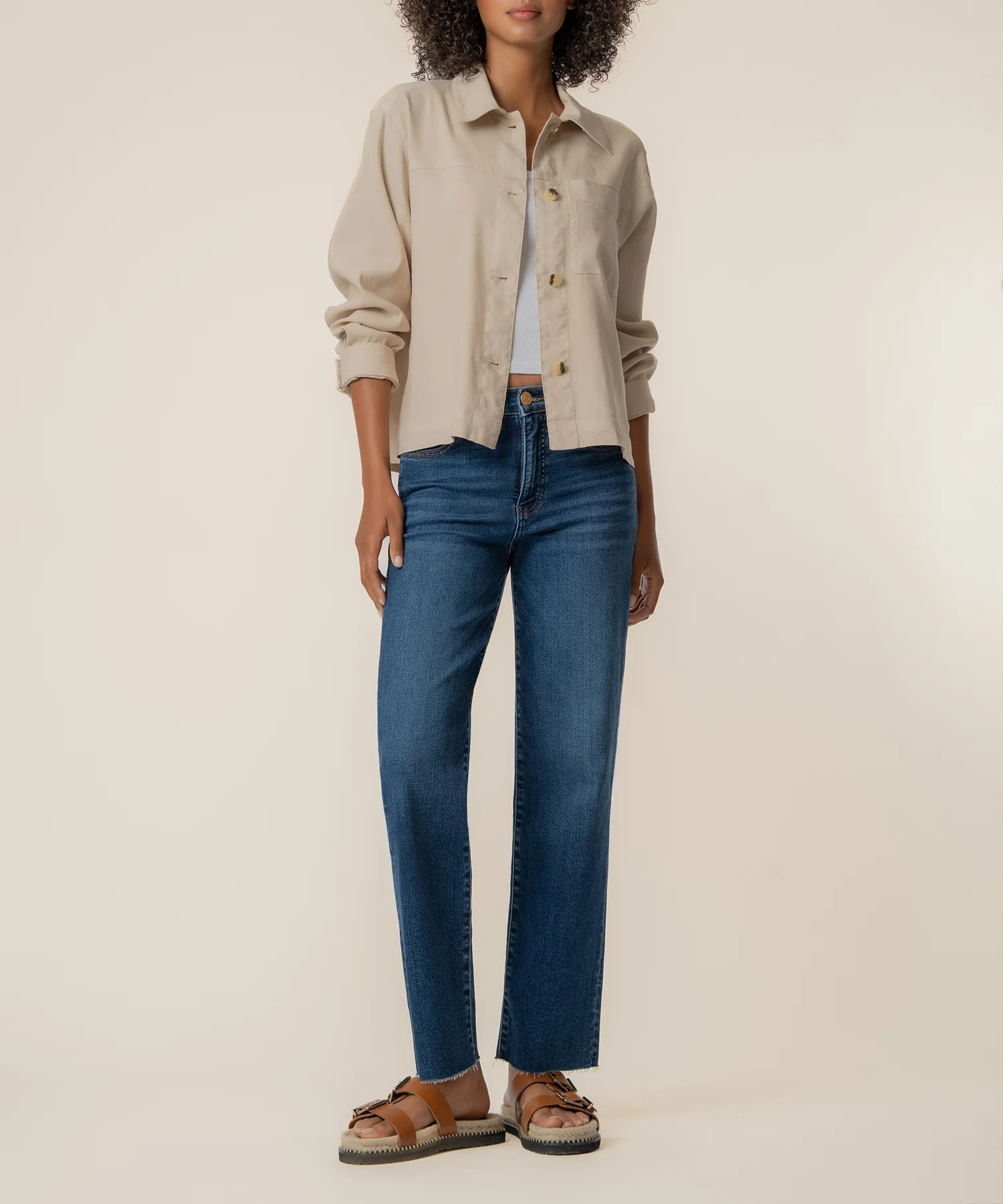 Bellamy Linen Jacket in Sand - Kut from the Kloth | Kut From Kloth
