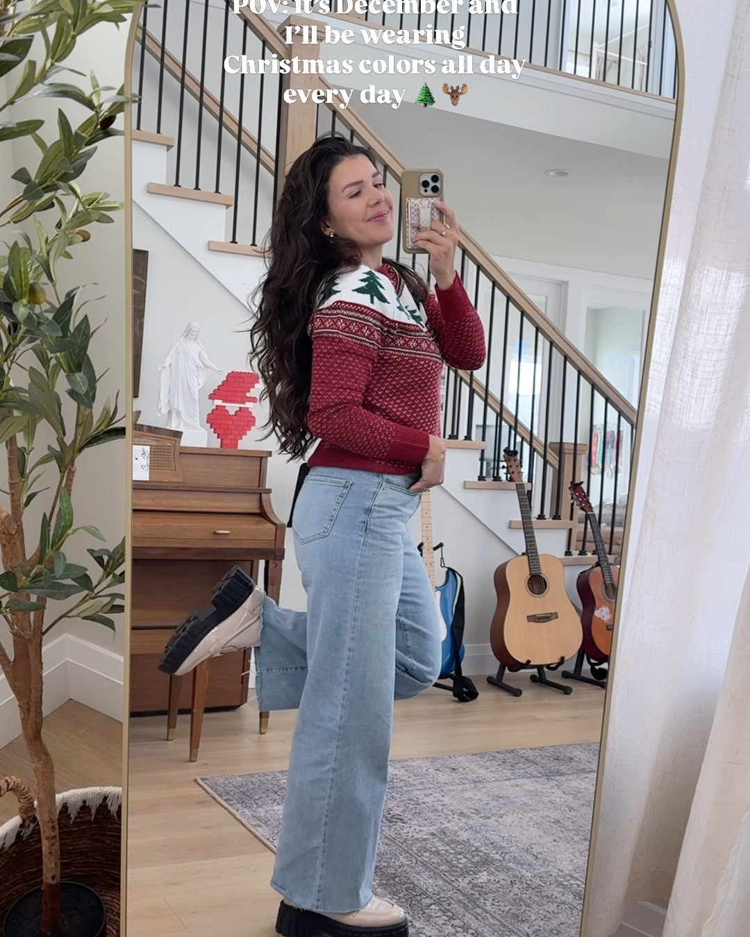 Catch me in my Christmas sweaters 🎄 🫎 all under $20 😍loving how soft and ADORABLE these @walmart sweaters are! 

#LTKSeasonal