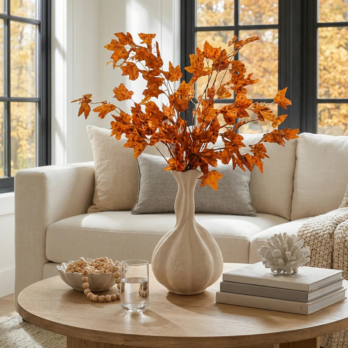 10'' Large Ceramic Pumpkin Decorative Vase - Tall Pleated Accent Vase For Modern Home Decor | Wayfair North America