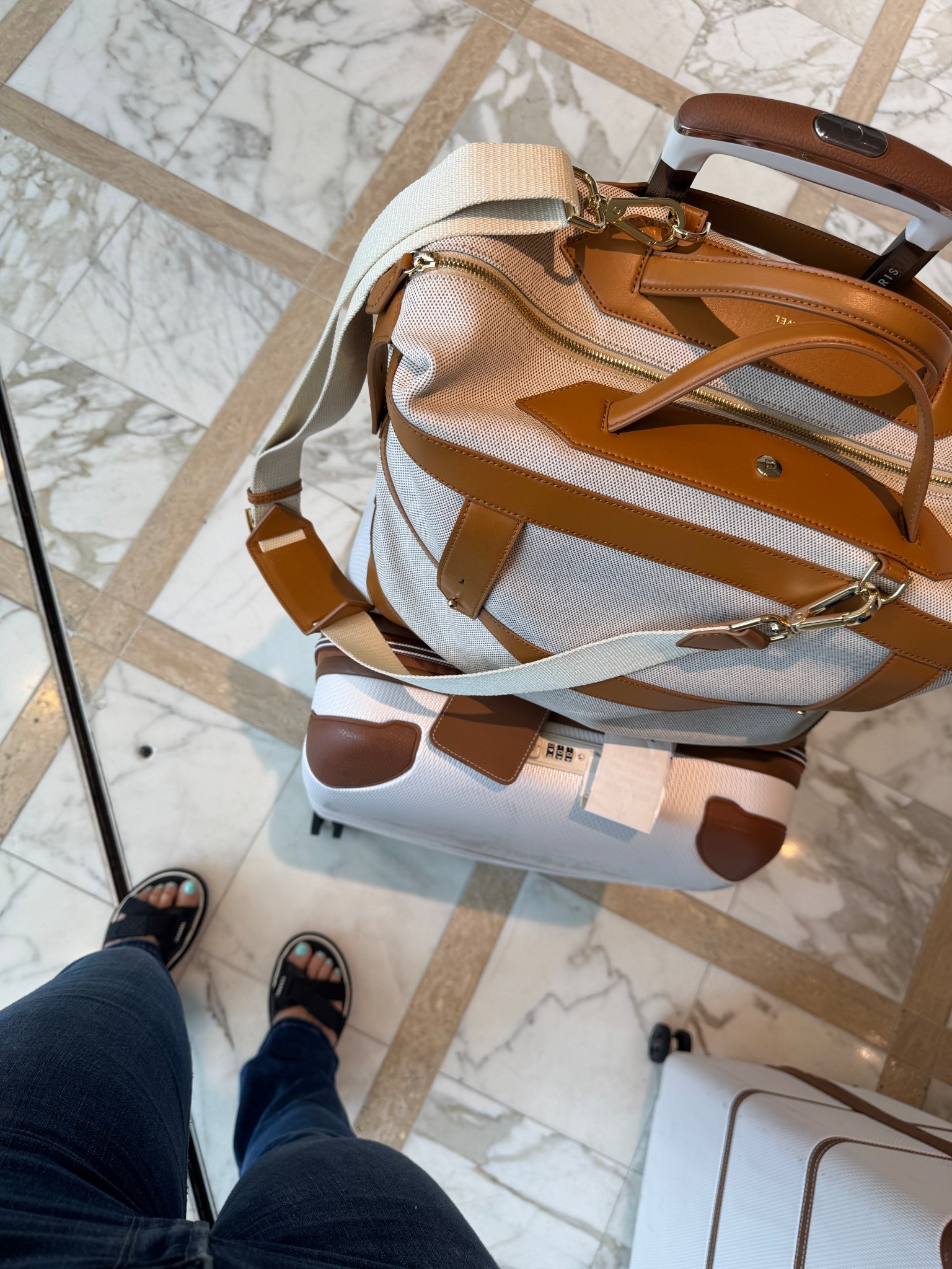 fave travel gear 🤍

delsey chatelet, paravel weekender, mother denim, chanel gladiators — paravel website is down so linked similar!!

#LTKSummerEdit #LTKTravel #LTKSeasonal