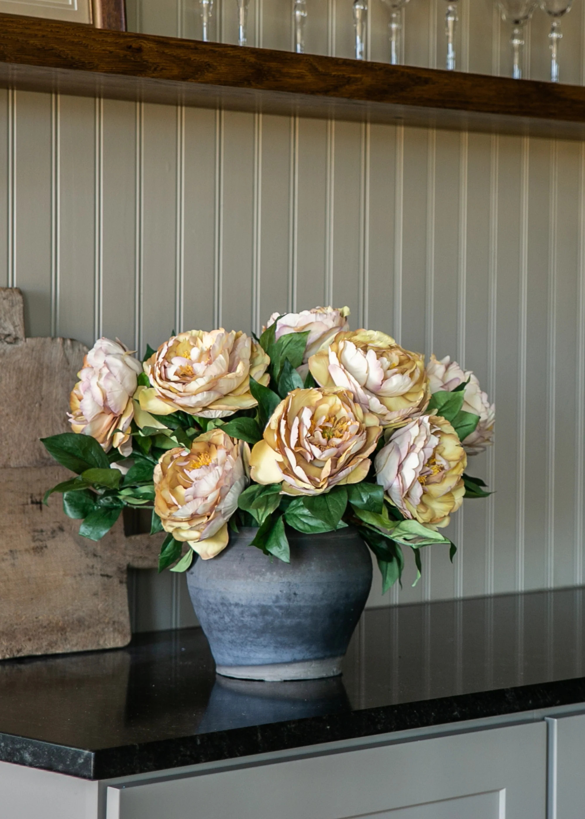 Peony Stem in Autumn Mustard | Faux Fall Flowers at Afloral | Afloral