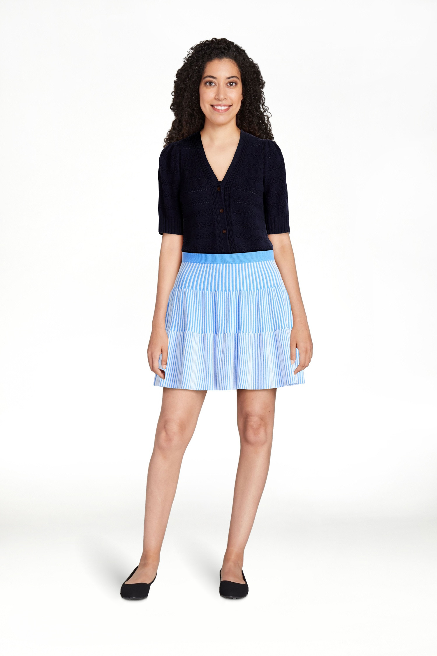 Free Assembly Falda Mini Escalonada de Punto Acanalado para Mujer y Mujer Talla Plus. Tallas XS-4... | Walmart (US)
