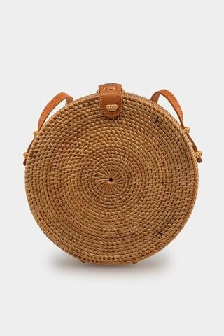 Mavis Round Rattan Crossbody | Francesca's