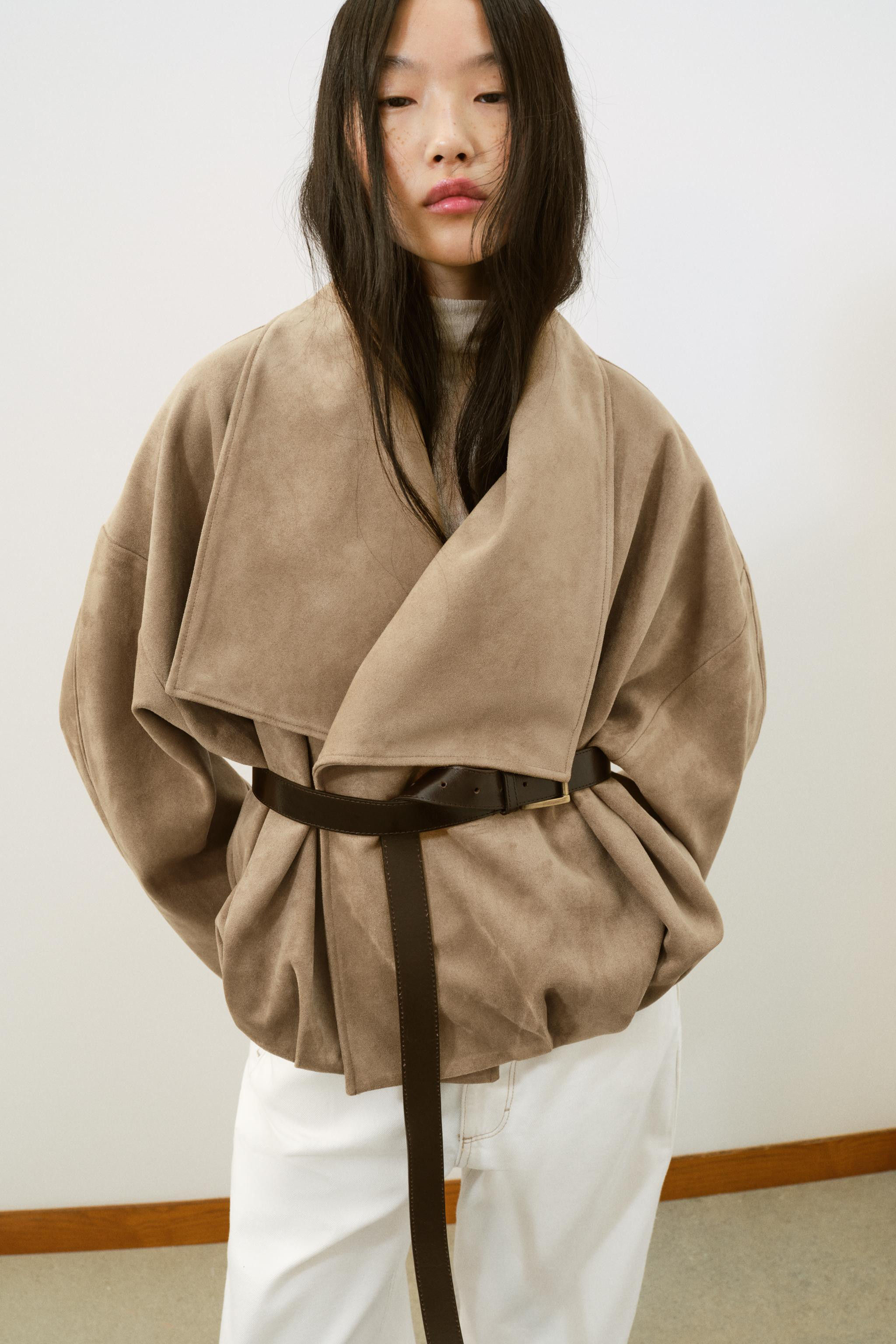 FAUX SUEDE WRAP JACKET | Zara US