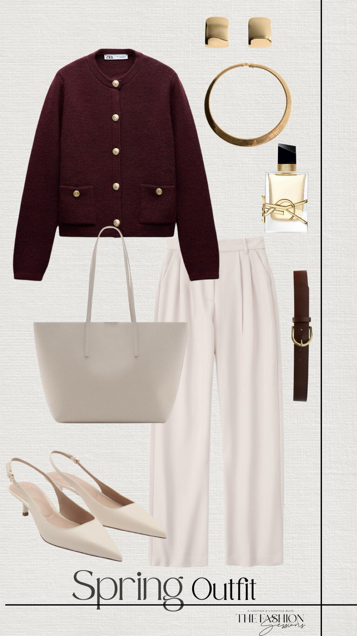 Spring Outfit | Burgundy Cardigan | Tailored Pants | Kitten Heel | YSL perfume | 

#LTKSeasonal #LTKStyleTip #LTKShoeCrush