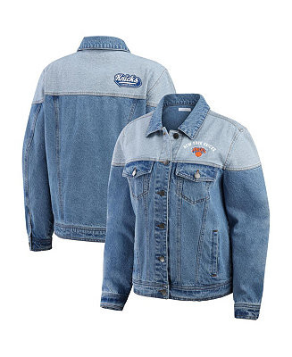 Women's Blue New York Knicks Full-Button Denim Jacket | Macy's