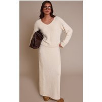 Cream Fluffy Knit Maxi Skirt | PrettyLittleThing UK
