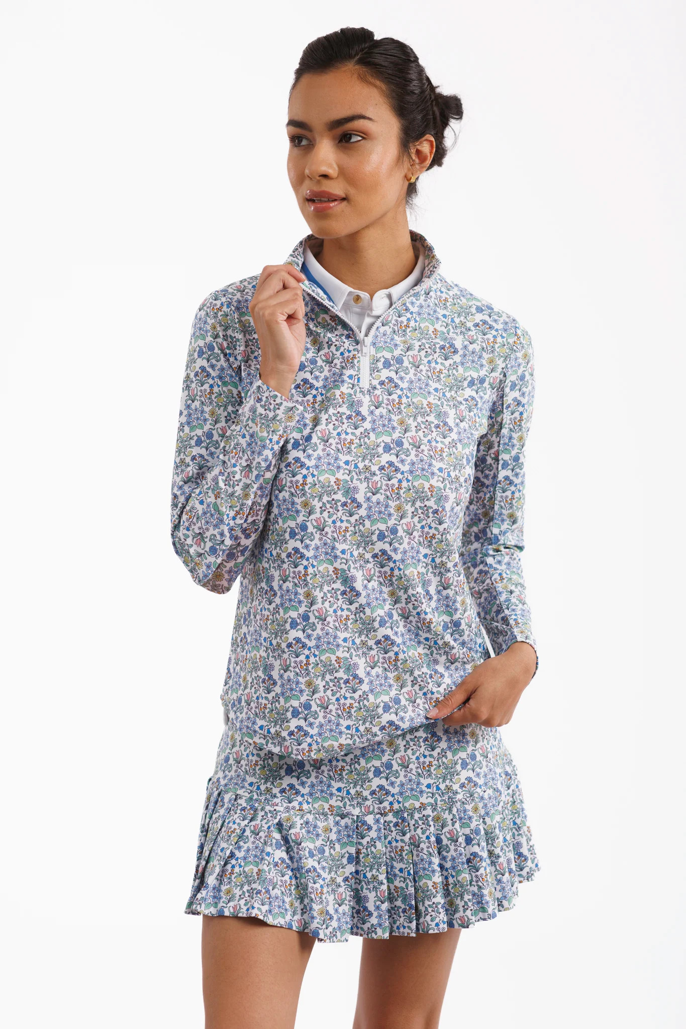 The Ava 1/4 Zip Pullover - Spring Sprig | Smith and Quinn