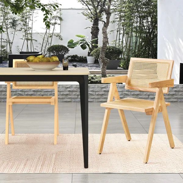 Alenda Rattan Dining Chair Set Cane Dining Chair(Set Of 2) | Wayfair Professional