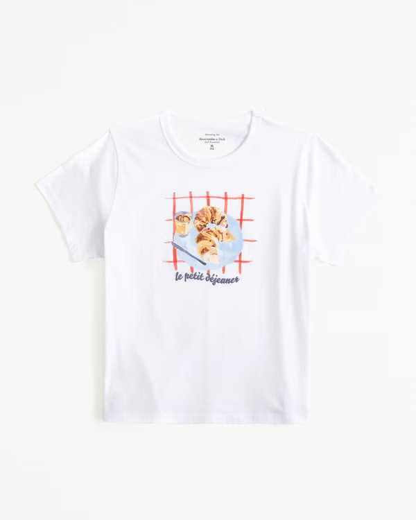 Women's Short-Sleeve Santorini Graphic Skimming Tee | Women's Tops | Abercrombie.com | Abercrombie & Fitch (US)