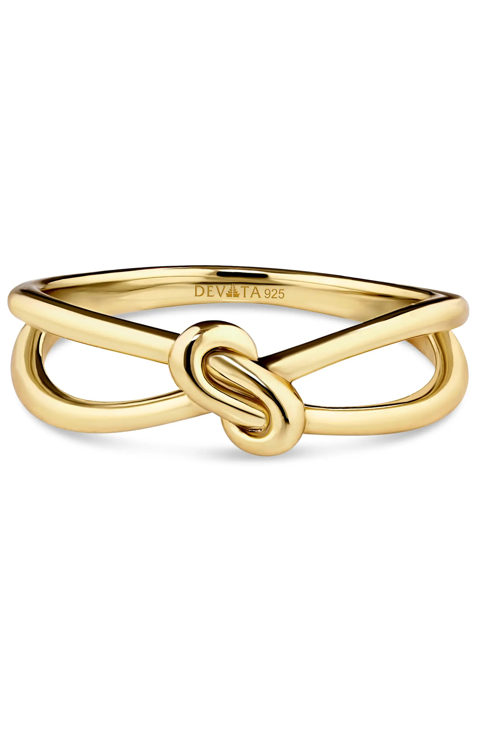 Love Knot Ring in Gold Plated Sterling Silver, 6mm | Nordstrom