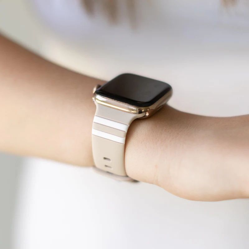Skylar Tan & White Apple Watch Band | StrawberryAvocados