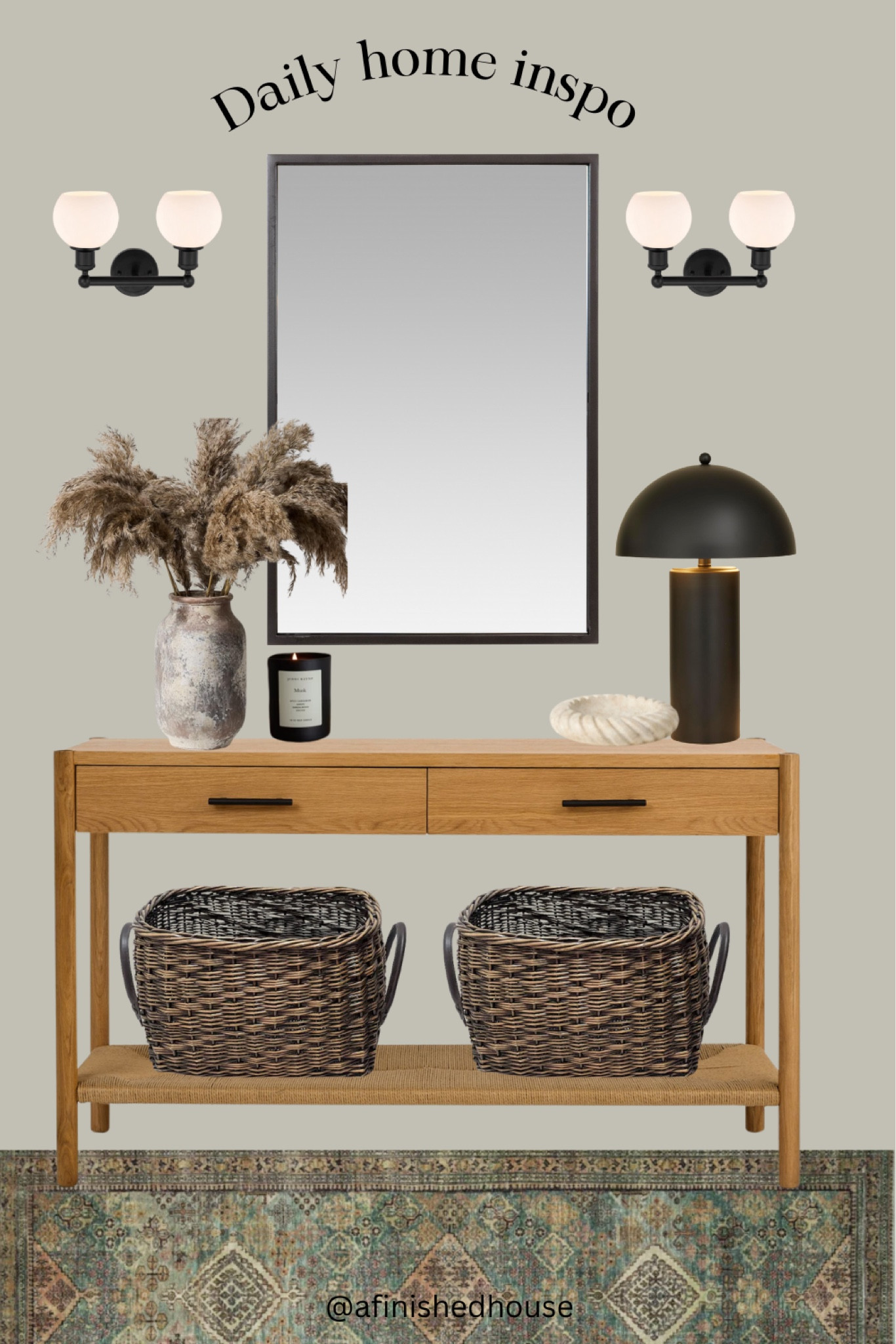 Console table styling idea - transitional contemporary home style. 


#LTKFamily #LTKHome #LTKStyleTip