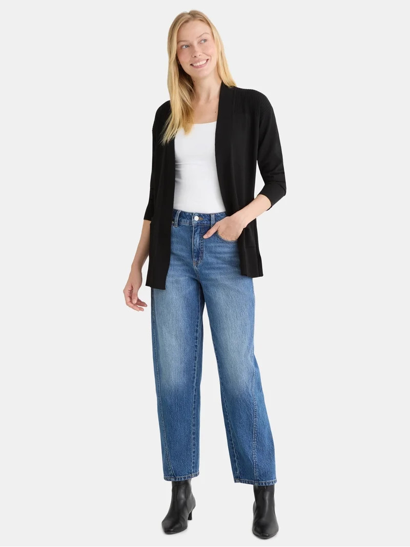 Time and Tru Women's Open Front Cardigan Sweater, Lightweight, Sizes XS-XXXL | Walmart (US)