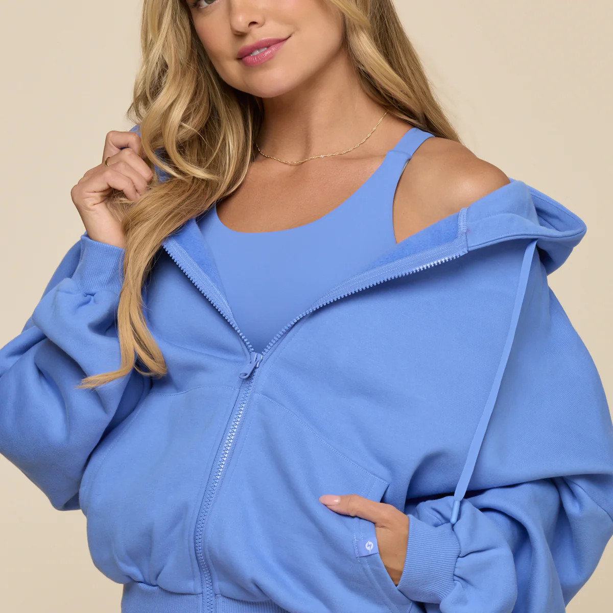Zip Cloud Hoodie - Nordic Blue | POPFLEX