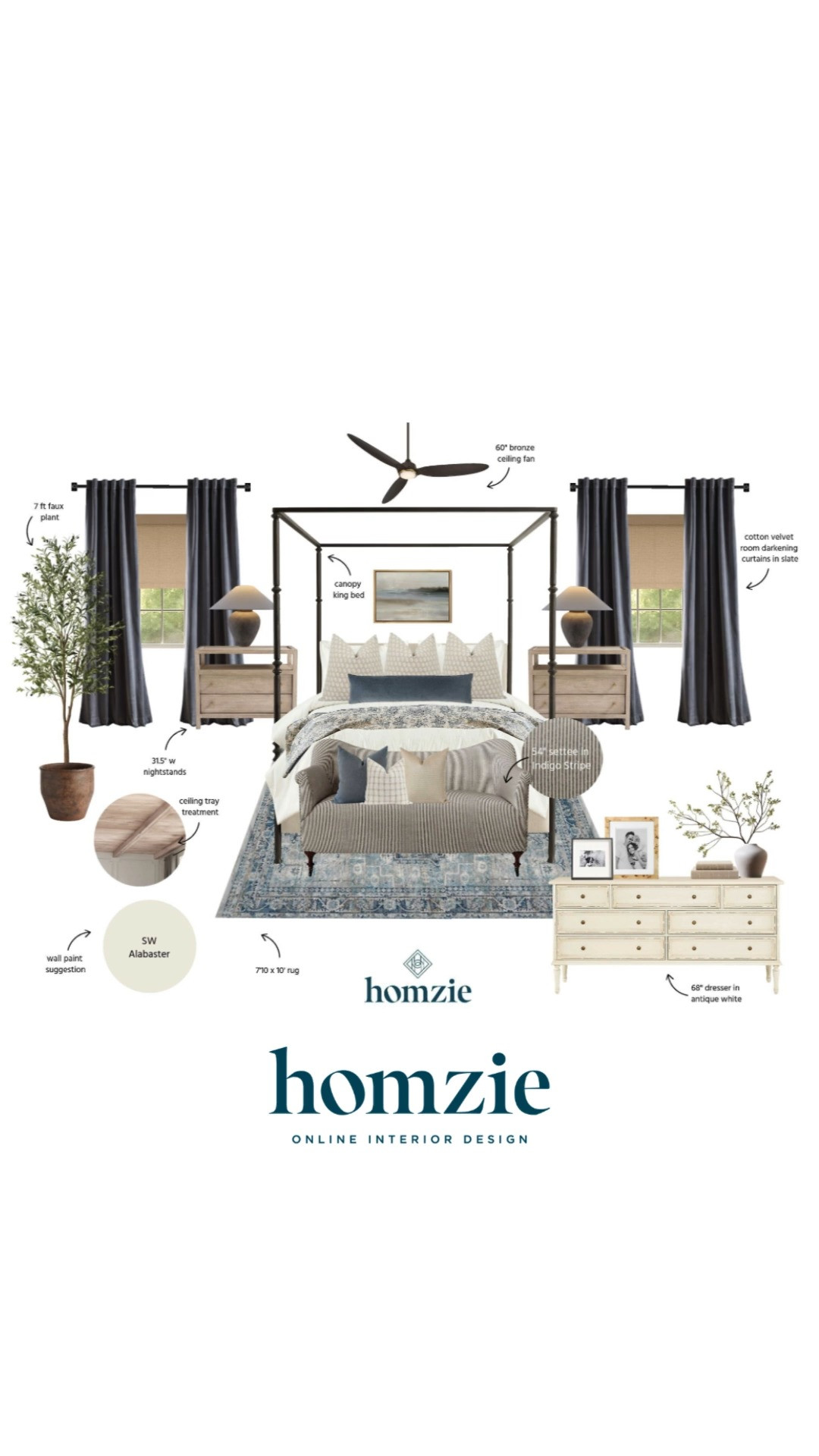 Moody neutral bedroom design featuring curtains, ceiling fan, accent pillows, bed frame, lamps, wall art, gallery wall frames, dresser, decor, etc.

#LTKHome #LTKFinds #LTKFavorites #HomeStyleDaily 

 #LTKHome