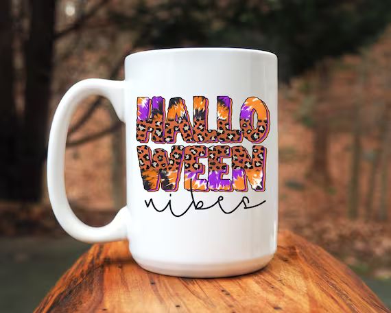 Halloween Vibes Coffee Mug  Fall Mug  Personalized Mug  | Etsy | Etsy (US)