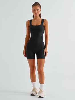 AUTOMET Women's One Piece Jumpsuits Short Bodysuit Workout Rompers Summer Outfits Gym Yoga Beach ... | Amazon (US)