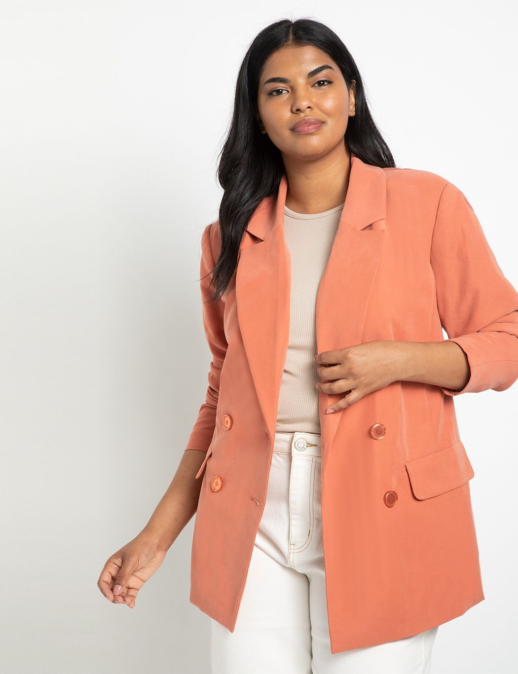Long Double Breasted Blazer | Eloquii