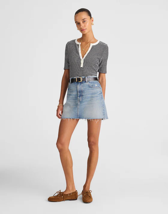 Raw-Hem Denim Mini Skirt in Kelleyville Wash | Madewell