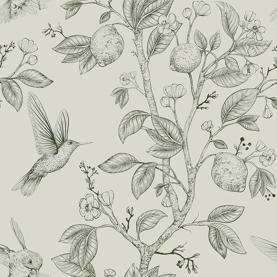 CHIHUT 17.7 inch × 236 inch Green Floral Peel and Stick Wallpaper Birds Self Adhesive Removable ... | Amazon (US)