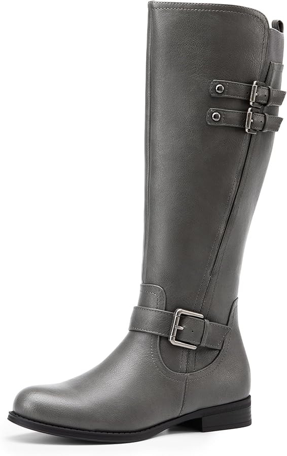 DREAM PAIRS Women's Knee High Riding Pirate Boots, Comfortable Low Chunky Heel Flat Motorcycle Bu... | Amazon (US)