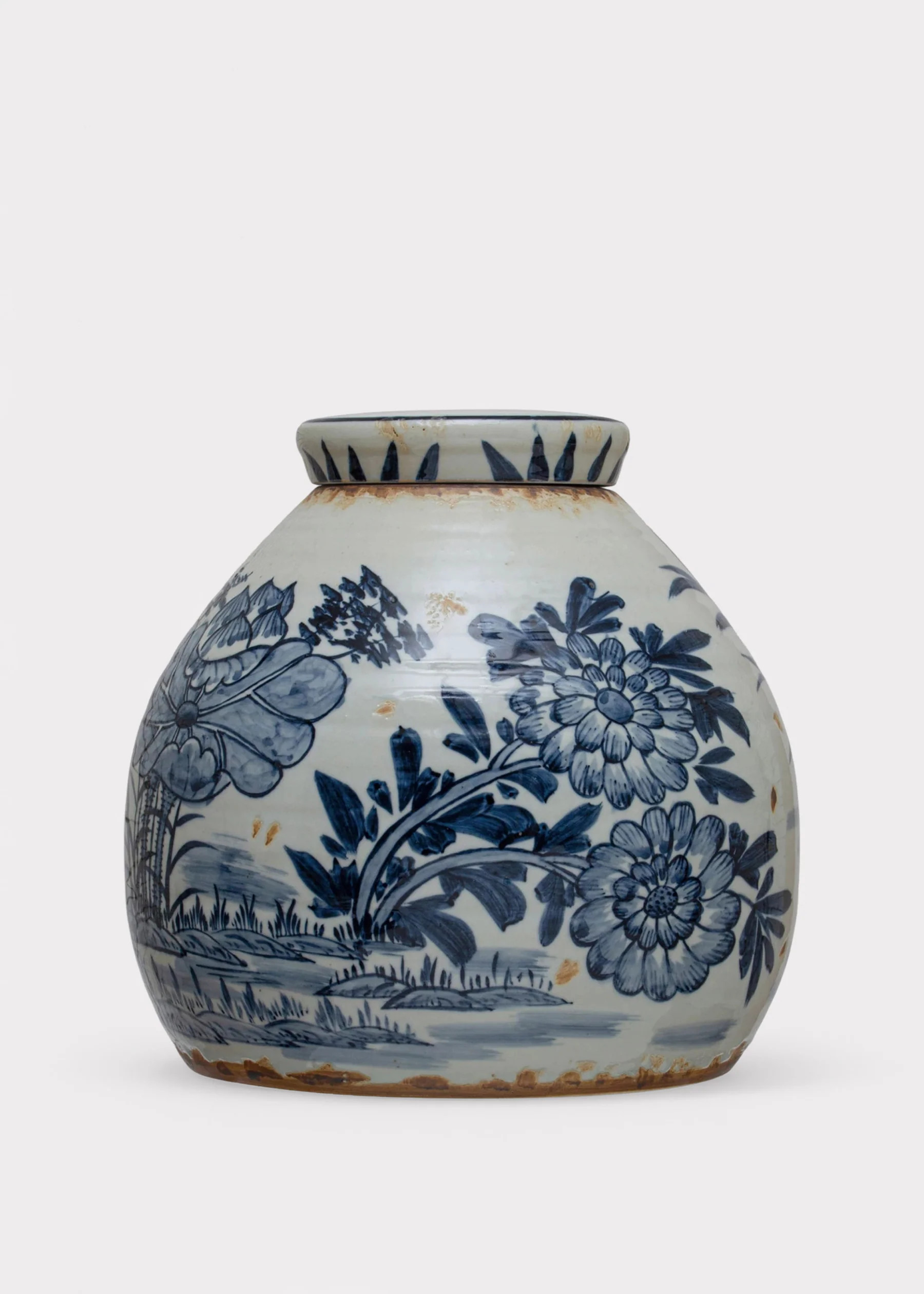 Hand-Painted Blue and White Ginger Jar | Stoneware Vases | Afloral | Afloral