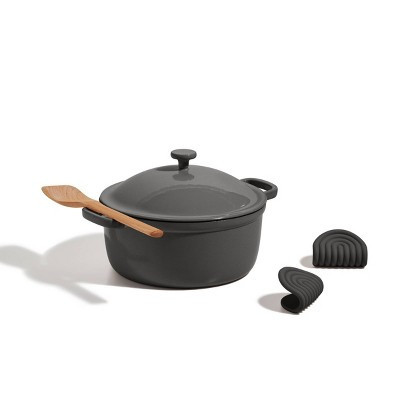 Our Place 5.5qt 10.5" Cast Iron Perfect Pot - Char: Cookware, Stock & Pasta Pots, Enamel, Hand Wash, Gas & Electric Compatible | Target