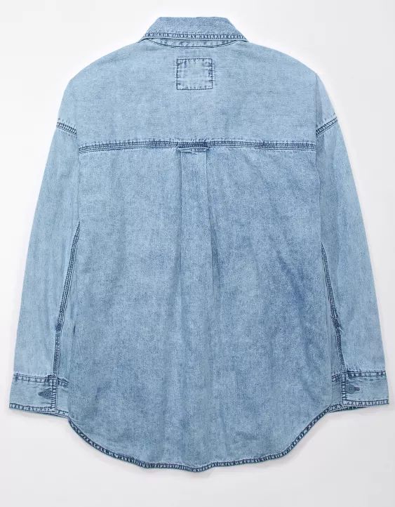 AE Oversized Denim Button-Up Shirt | American Eagle Outfitters (US & CA)