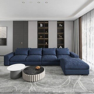 Modern Modular Down Sectional Sofa,Light Grey/Dark Blue - Light Grey | Bed Bath & Beyond
